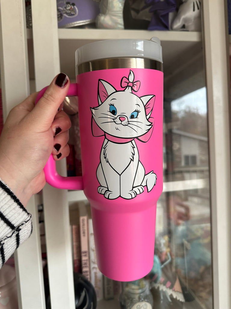 RTS 40 oz Hot Pink Tumbler w/ Marie Inspired