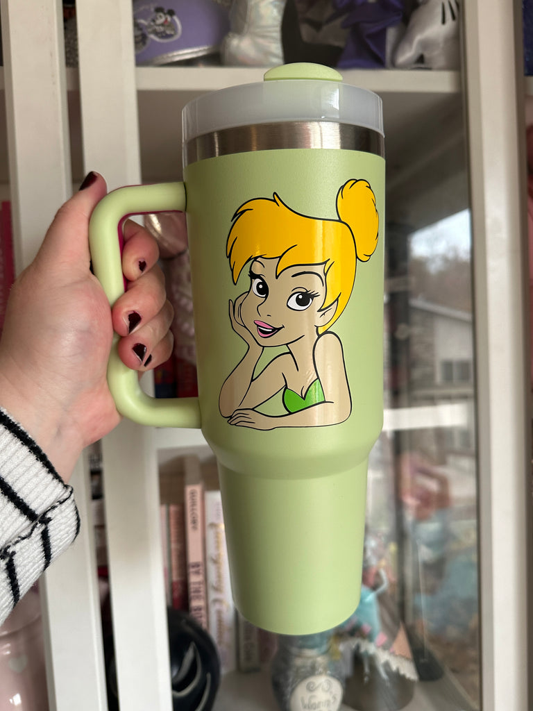 RTS 40 oz Celadon Green Tumbler w/ Tinkerbell Inspired