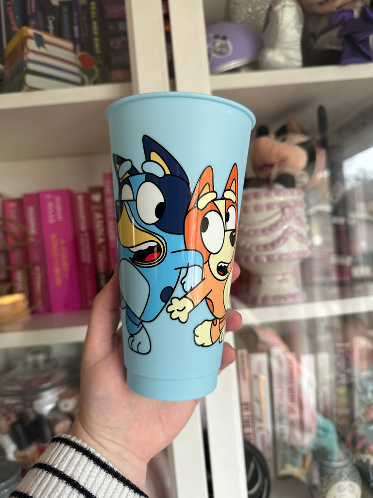 Ready to Ship Blue Dog inspired Light Blue Cold Cup