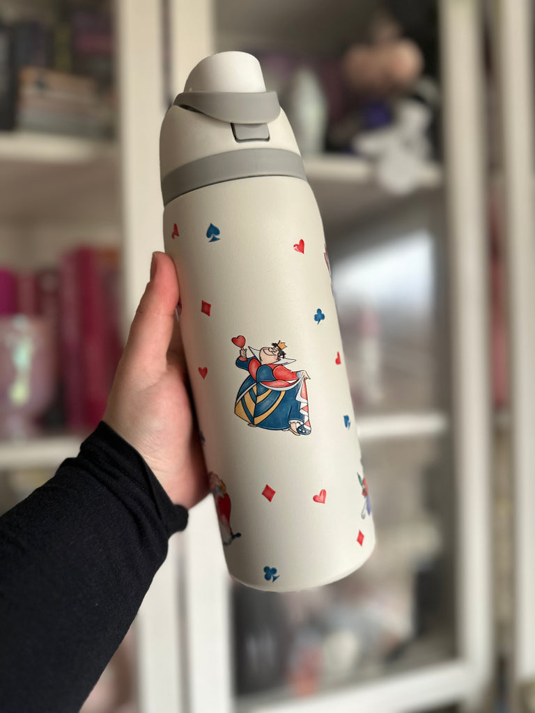 RTS 32 oz White Stainless Steel Water Bottle w/ Alice Inspired