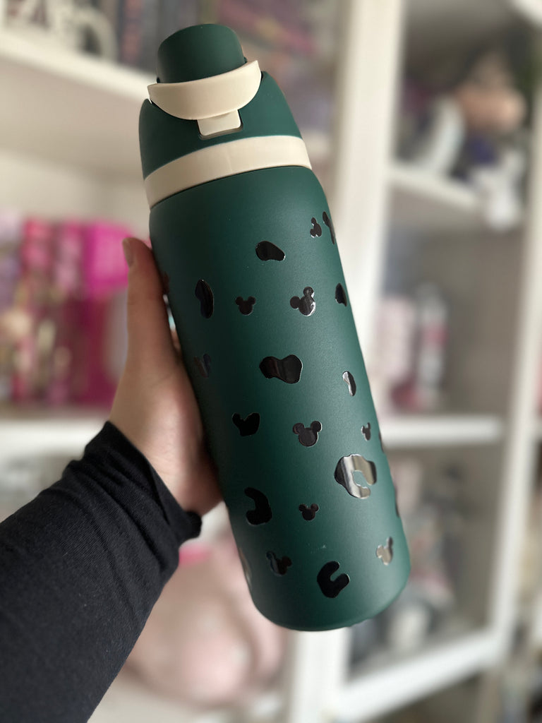 RTS 32 oz Hunter Green Stainless Steel Water Bottle w/ Safari Fab 4 Inspired