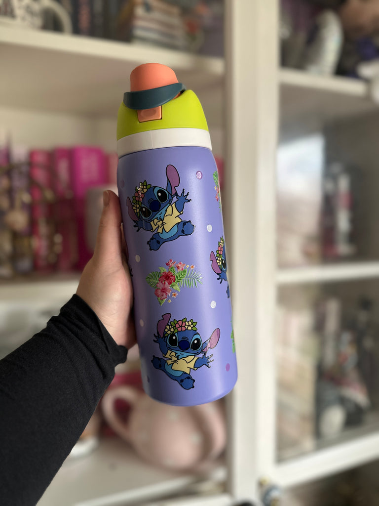 RTS 32 oz Lilac Stainless Steel Water Bottle w/ Stitch Inspired