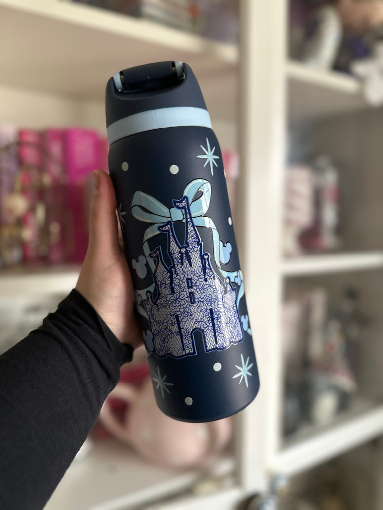 RTS 32 oz Navy Stainless Steel Water Bottle w/ Lace Castle