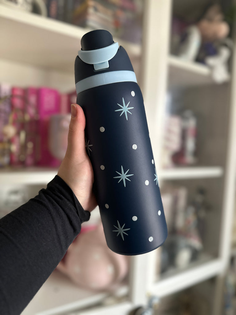 RTS 32 oz Navy Stainless Steel Water Bottle w/ Lace Castle