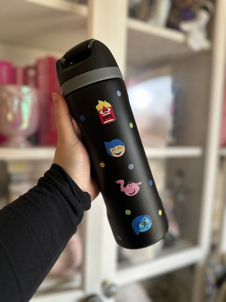 RTS 24 oz Black Stainless Steel Water Bottle w/ Inside Out Inspired