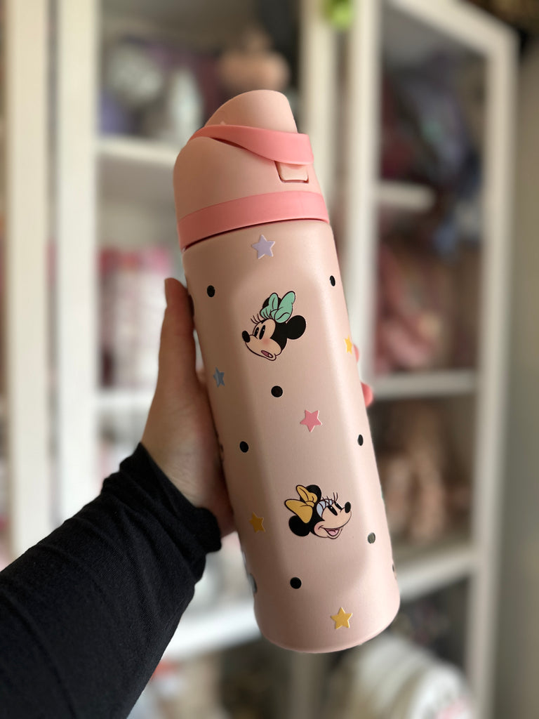 RTS 19 oz Pink Stainless Steel Water Bottle w/ Mouse with Bow All Around