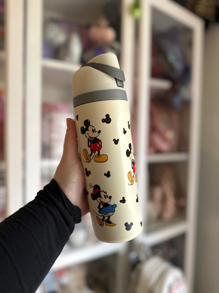 RTS 19 oz Cream Stainless Steel Water Bottle w/ Retro Mouse Couple Inspired
