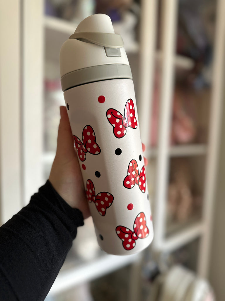 RTS 19 oz Cream Stainless Steel Water Bottle w/ Mouse Bows Inspired