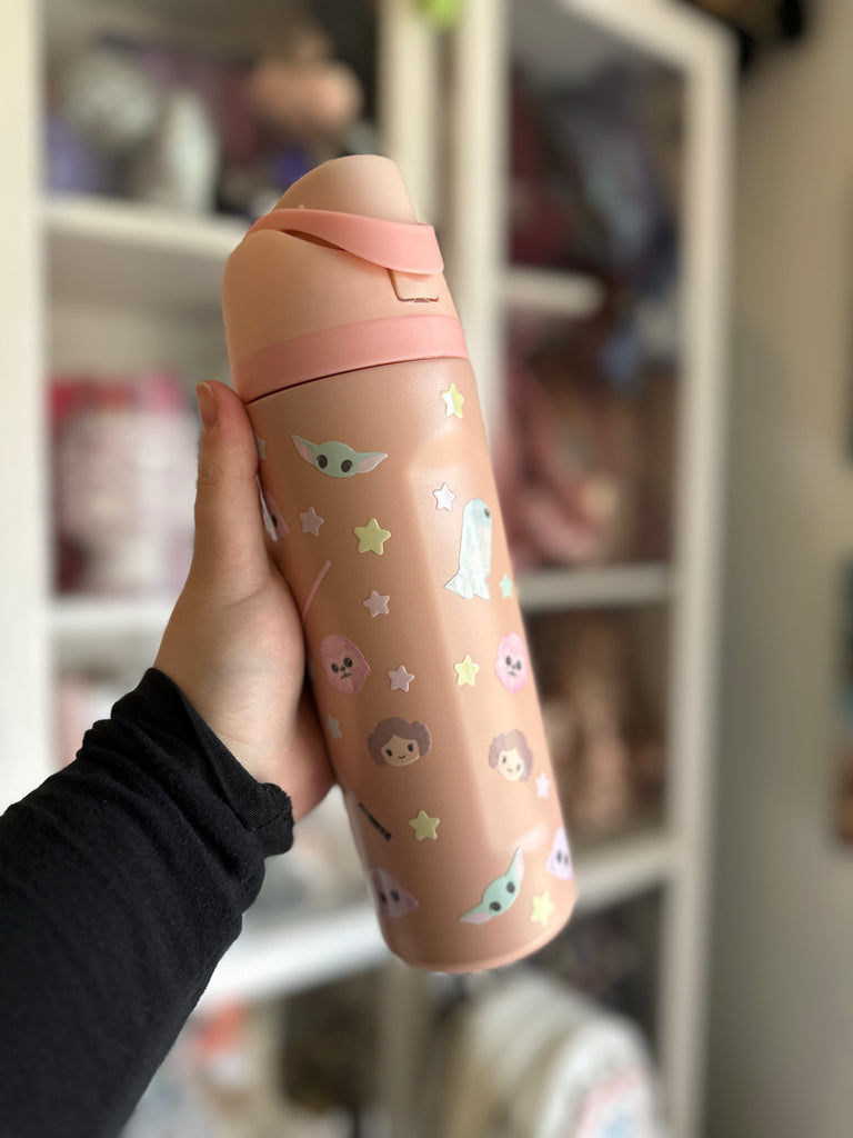 RTS 19 oz Pink Stainless Steel Water Bottle w/ Star Movie Icons Inspired