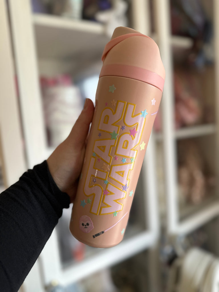 RTS 19 oz Pink Stainless Steel Water Bottle w/ Star Movie Inspired