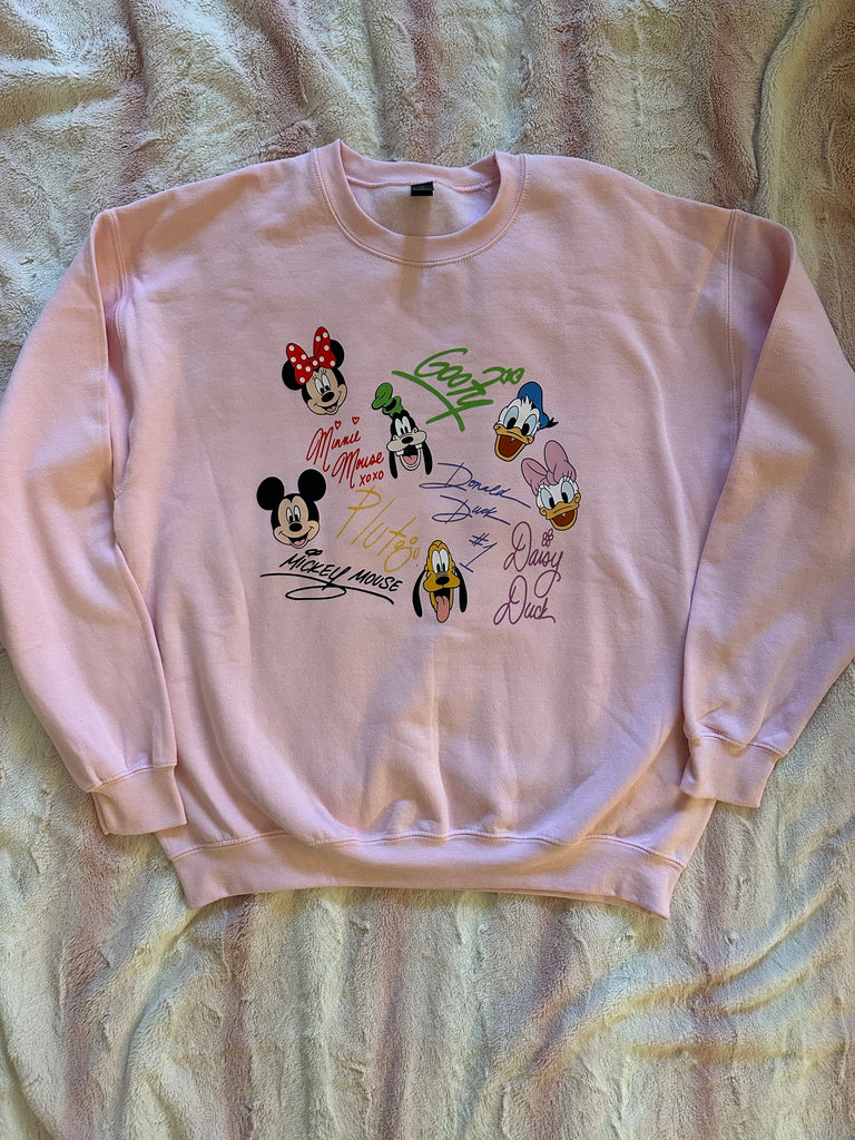 RTS Pink Crewneck with Sensational Six Autographs Sz. L ...