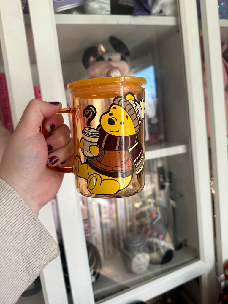 RTS Orange Glass Mug w/ Winter Pooh