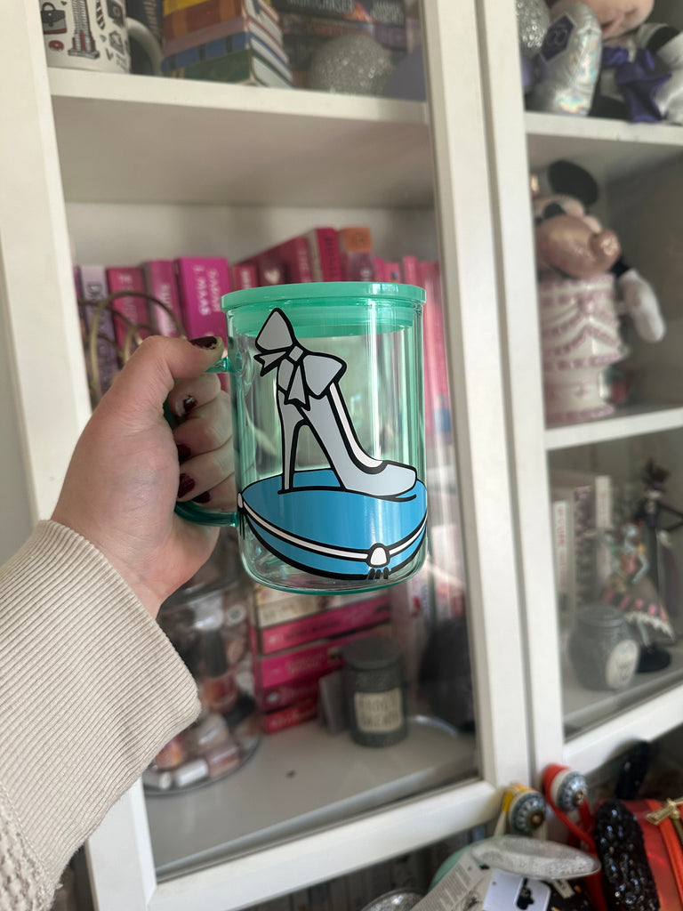 RTS Seafoam Glass Mug w/ Glass Slipper