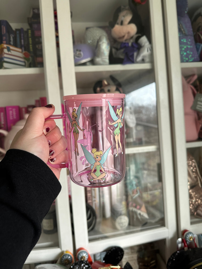 RTS Pink Glass Mug w/ Fairy Inspired