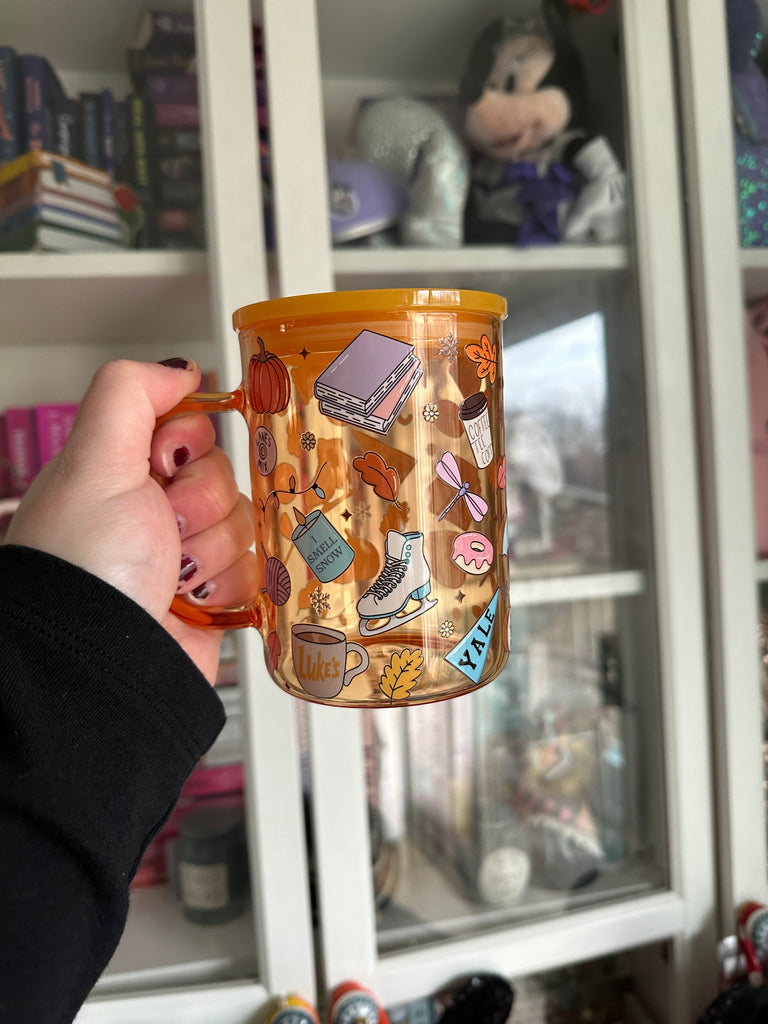 RTS Orange Glass Mug w/ Gilmore Inspired