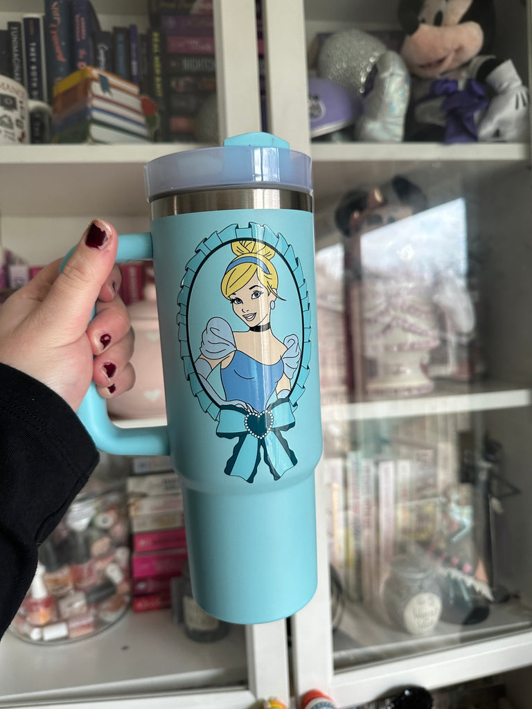 RTS Light Blue 30 oz Tumbler w/ Glass Slipper Princess Inspired