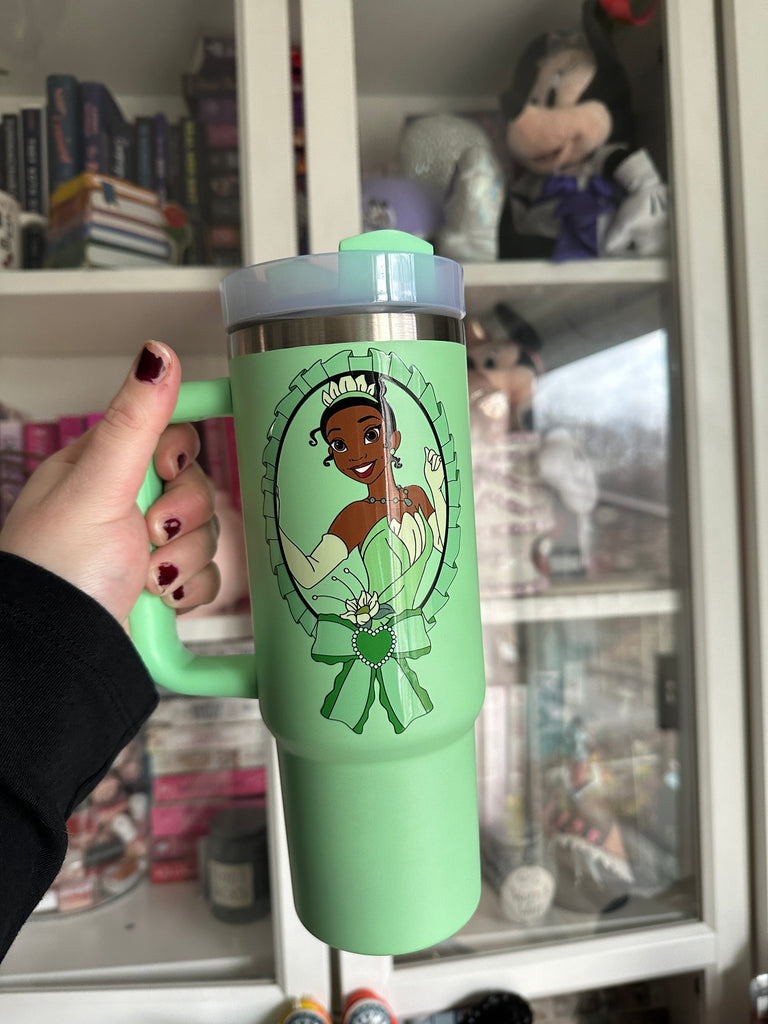 RTS Mint 30 oz Tumbler w/ Frog Princess Inspired