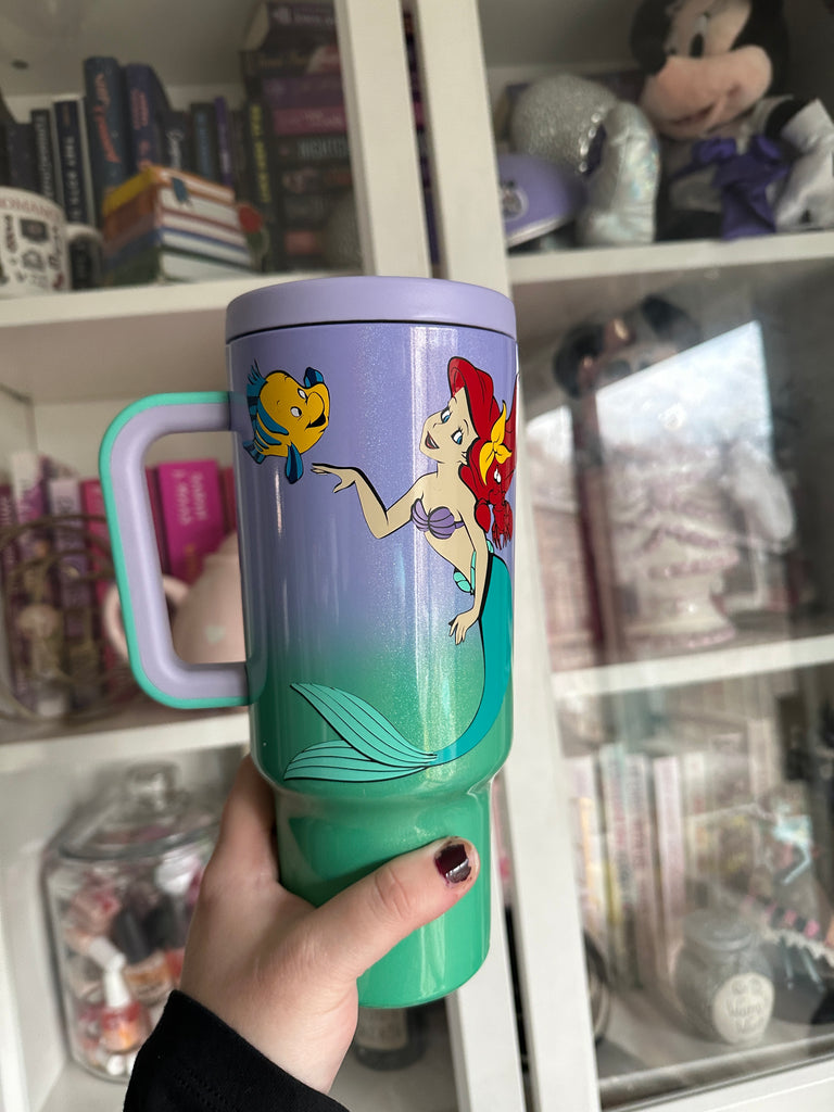 RTS 40 oz Ombre Purple/Teal Tumbler w/ Mermaid Princess Inspired