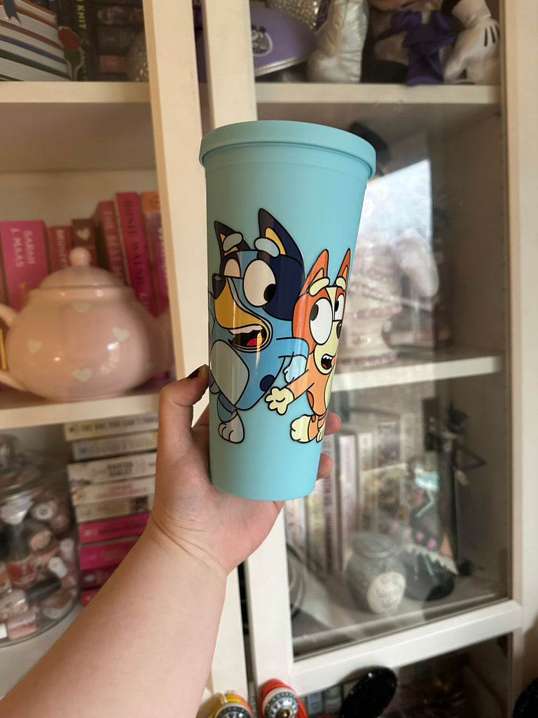 RTS Blue Dog inspired on Sky Blue Short 22 oz Matte Tumbler