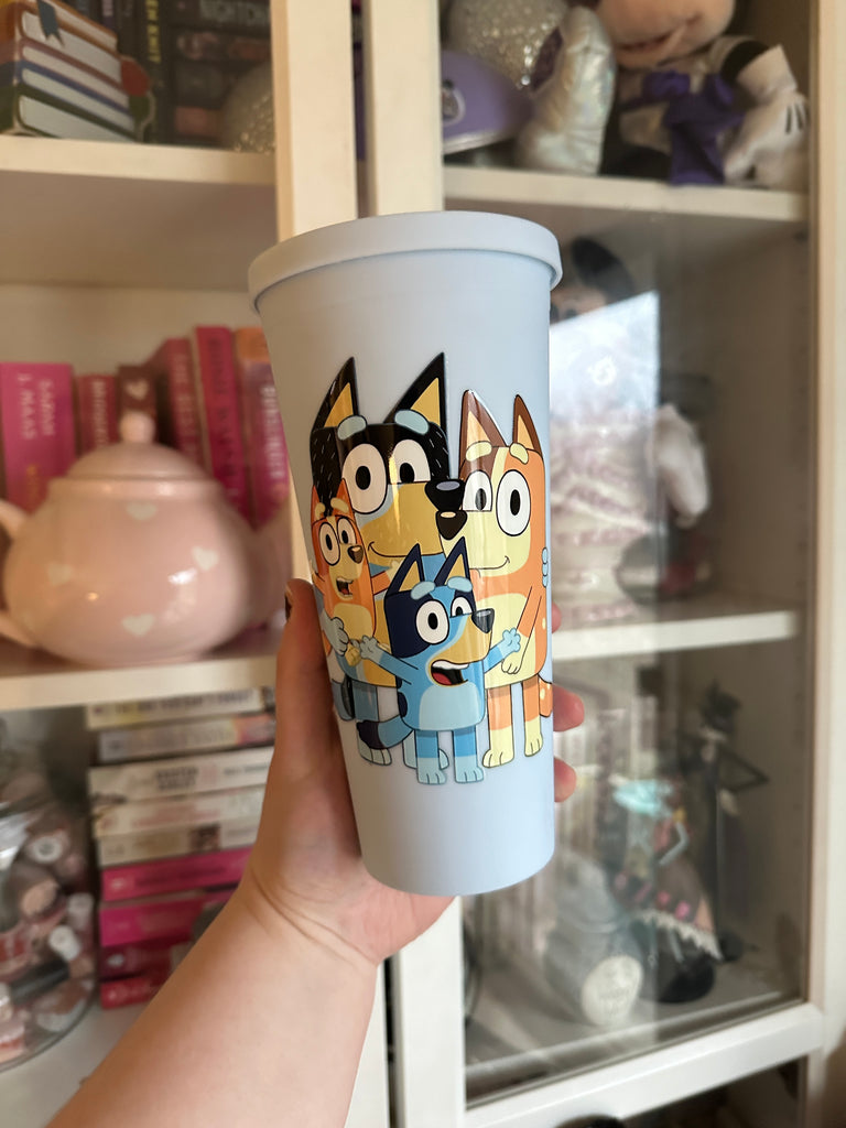 RTS Blue Dog Family inspired on Light Blue Short 22 oz Matte Tumbler