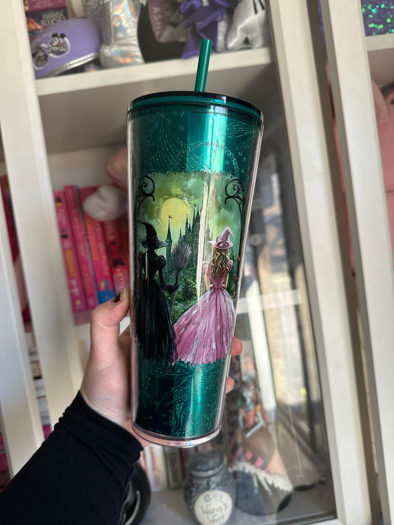 RTS Wicked inspired on Floral Green/Glitter Venti Tumbler