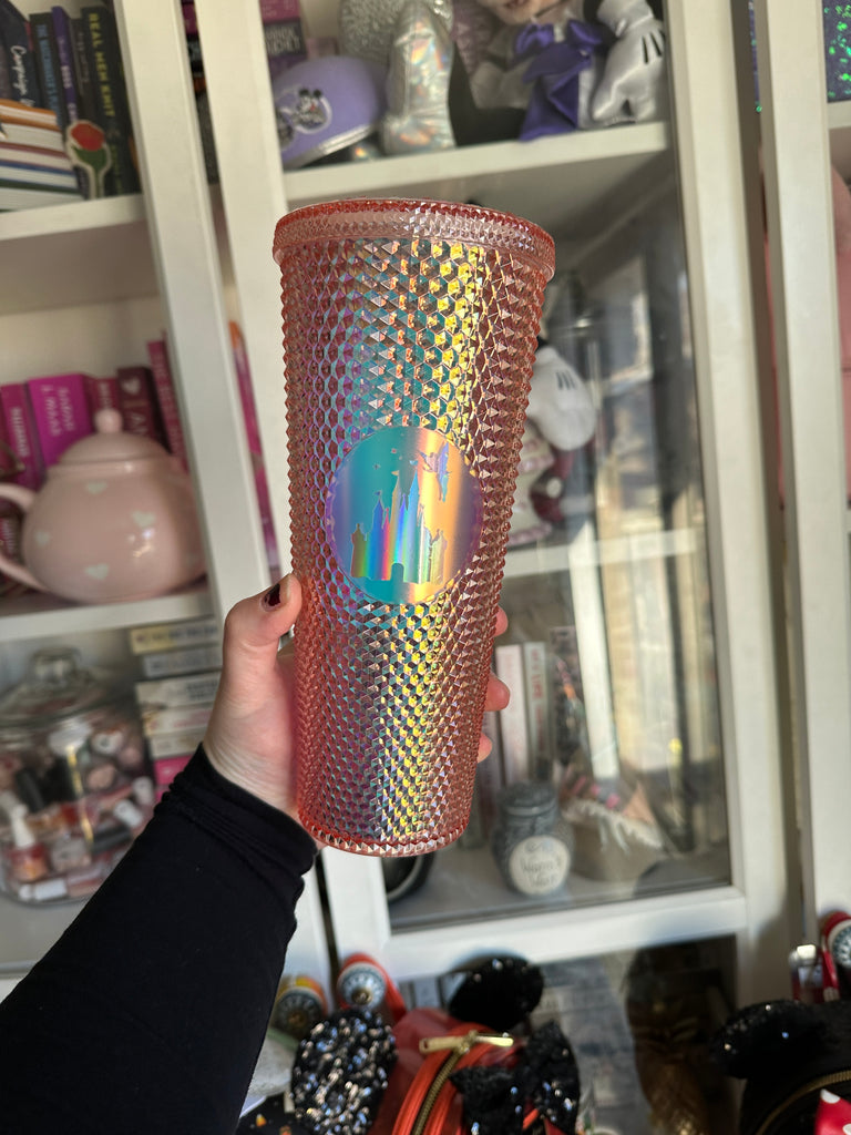 RTS Rose Gold Studded Tumbler w/ Castle Design