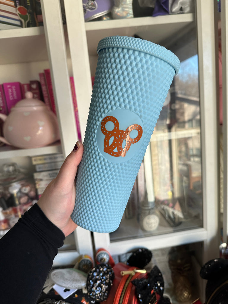 RTS Light Blue Studded Tumbler w/ Pretzel