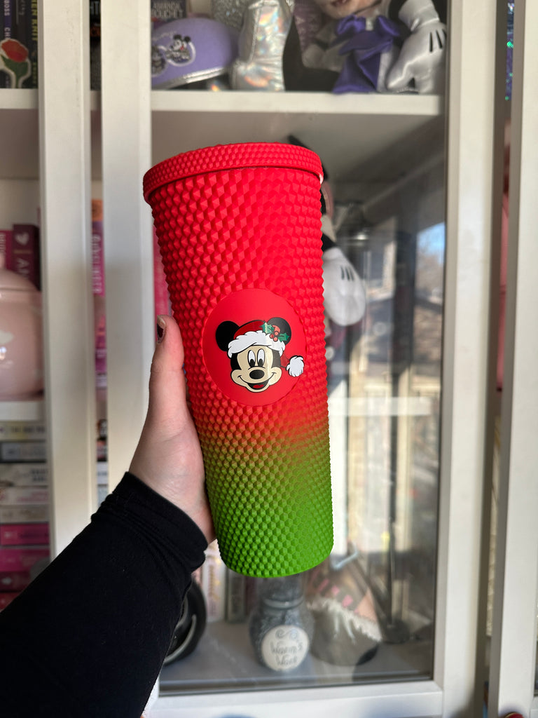 RTS Red Ombre Tumbler w/ Santa Mouse Inspired