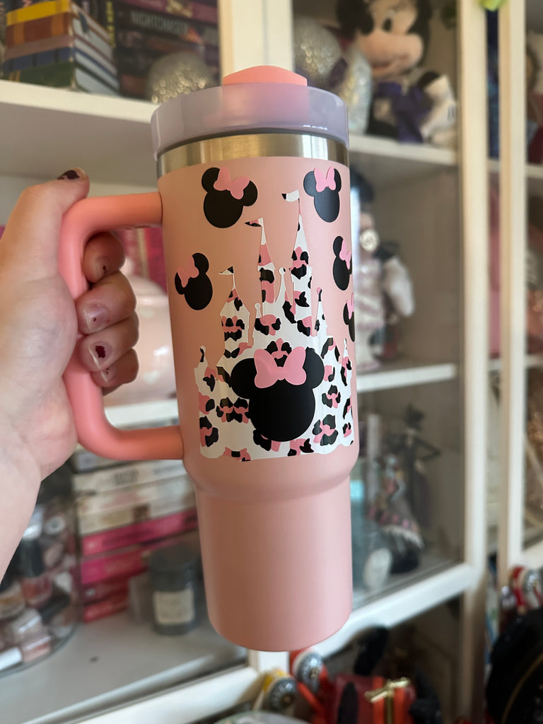 RTS Light Pink 30 oz Tumbler w/ Leopard Castle