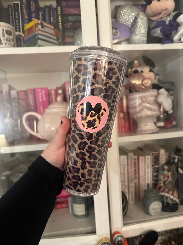 Ready to Ship Leopard Dome Tumbler w/ Mouse Head