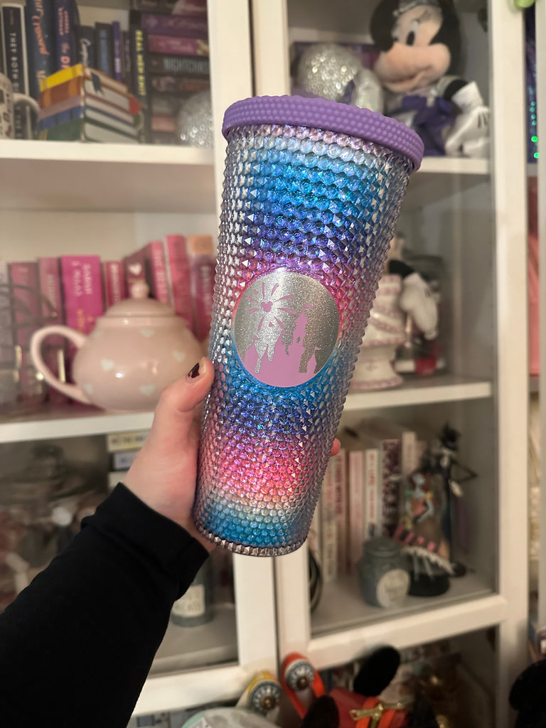 Ready to Ship Ombre Studded Tumbler w/ Castle