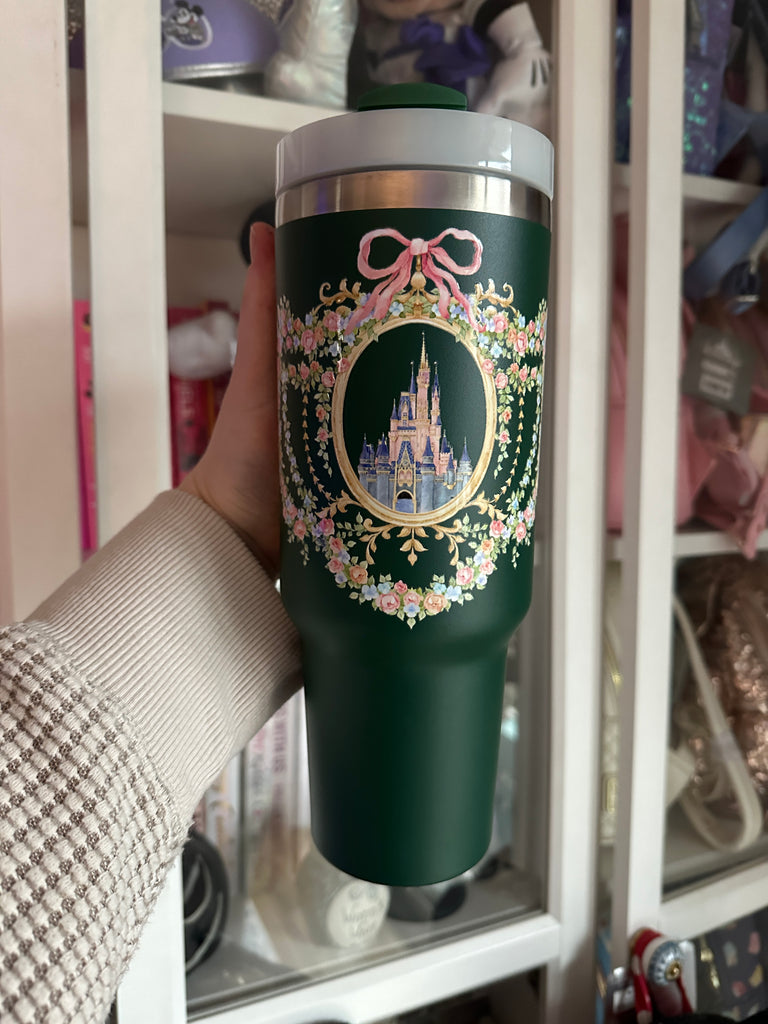 RTS 40 oz Hunter Green Tumbler w/ Dreamy Castle