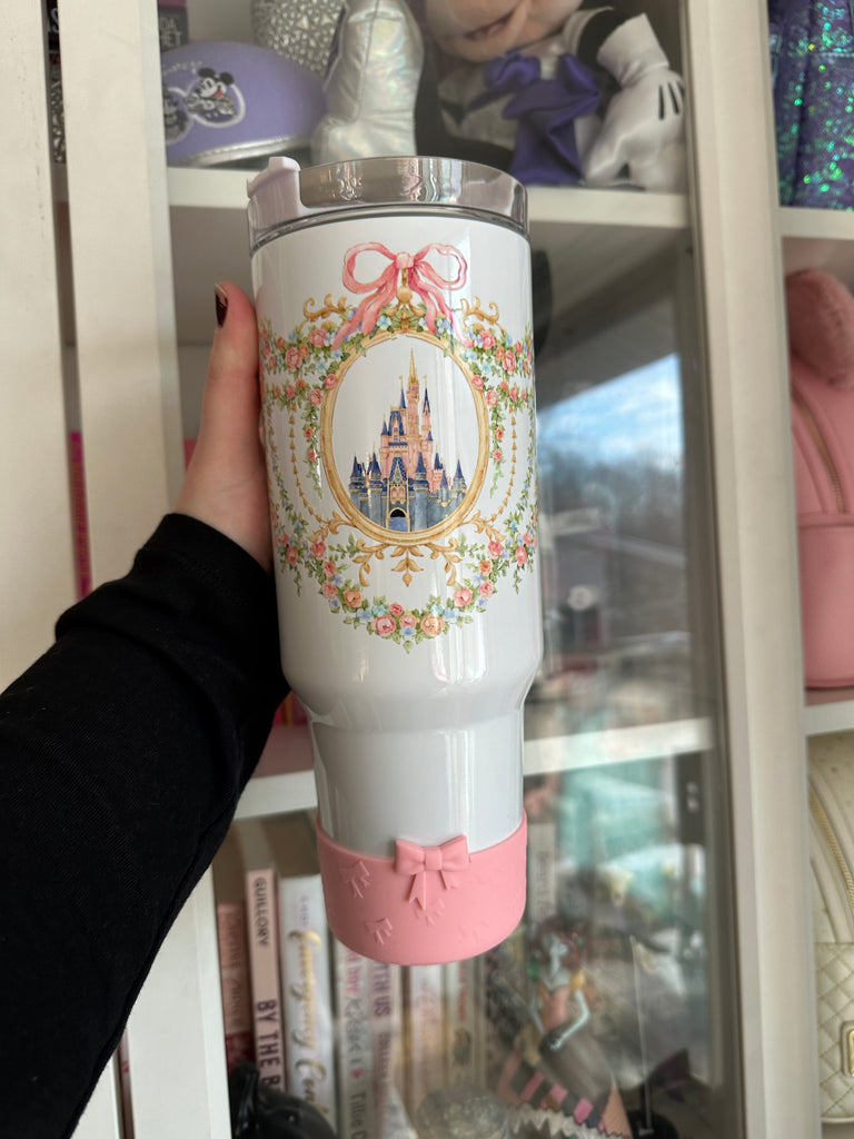 B Grade Dreamy Castle 40 oz White Tumbler