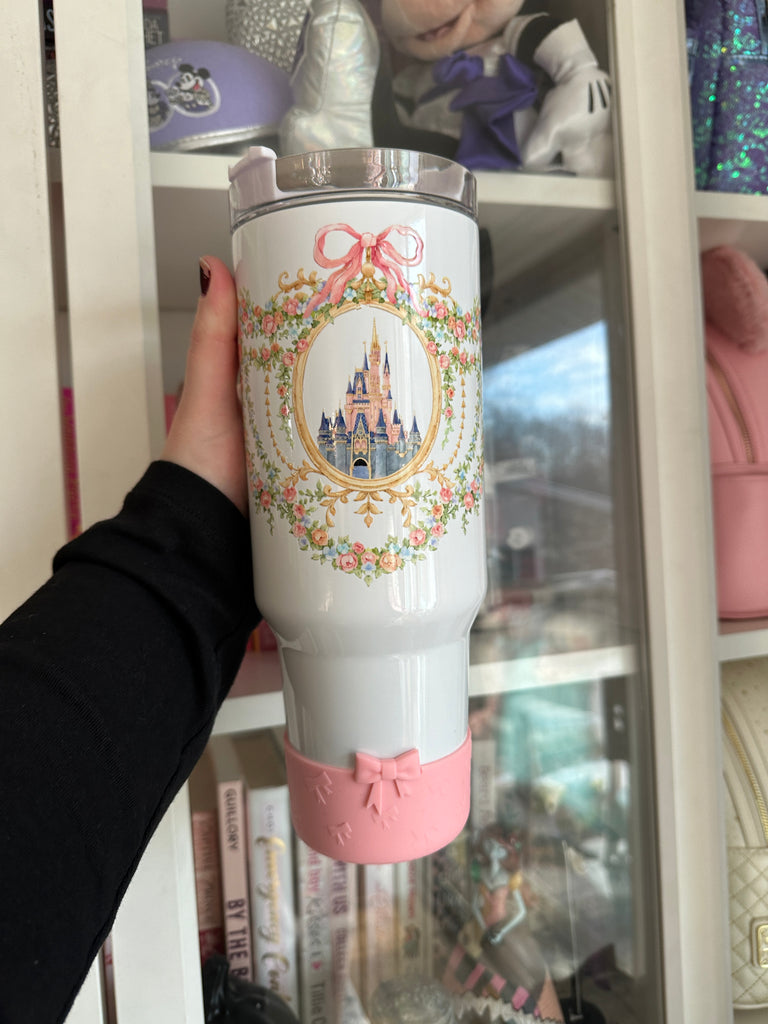 B Grade Dreamy Castle 40 oz White Tumbler