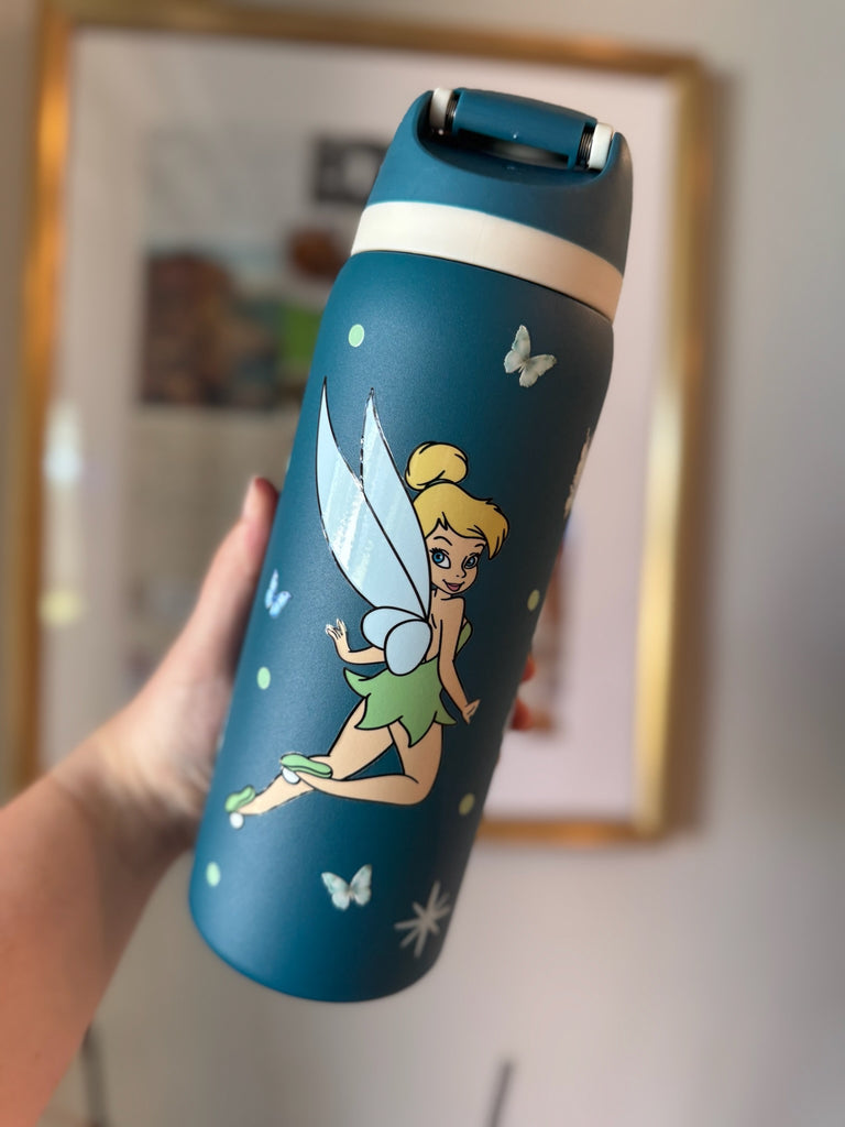 RTS 32 oz Dark Teal Stainless Steel Water Bottle w/ Fairy Inspired