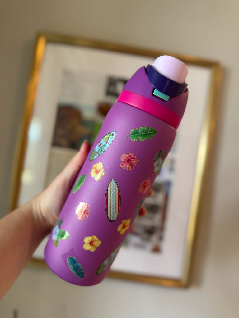 RTS 32 oz Purple Stainless Steel Water Bottle w/ 626 Character Inspired