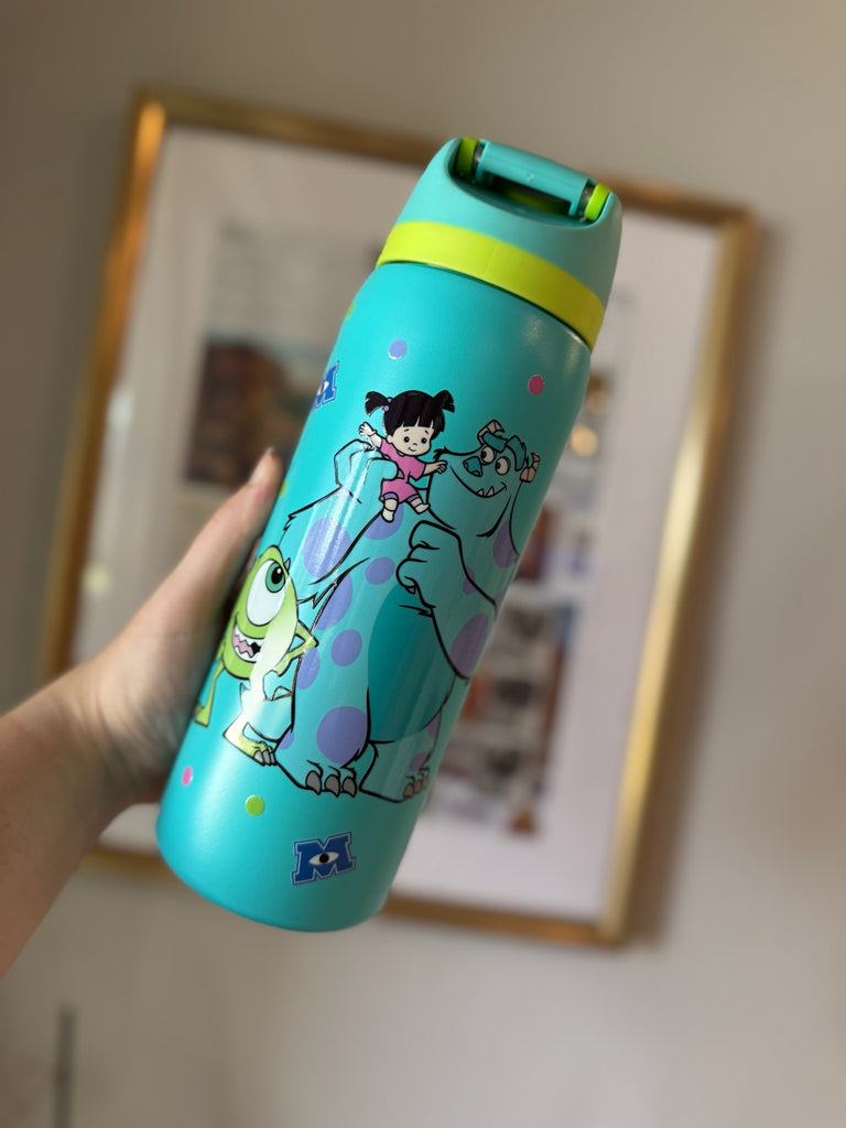 RTS 32 oz Turquoise Stainless Steel Water Bottle w/ Monsters Inc Inspired
