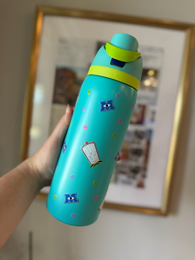 RTS 32 oz Turquoise Stainless Steel Water Bottle w/ Monsters Inc Inspired