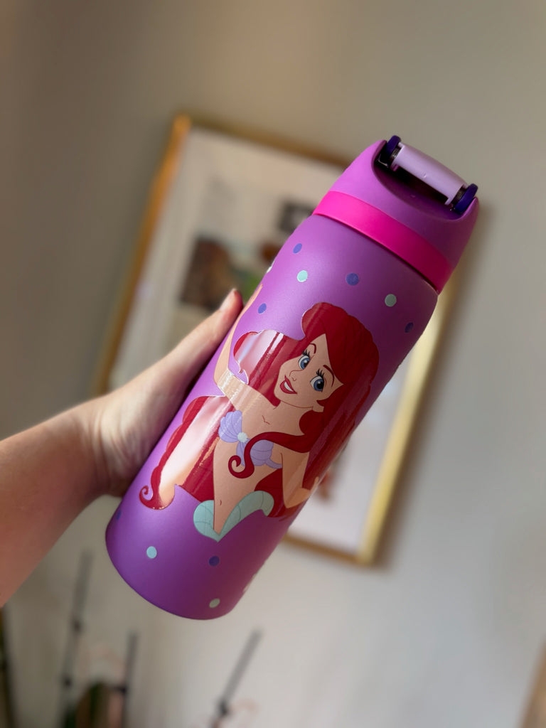 RTS 32 oz Purple Stainless Steel Water Bottle w/ Mermaid Princess Inspired