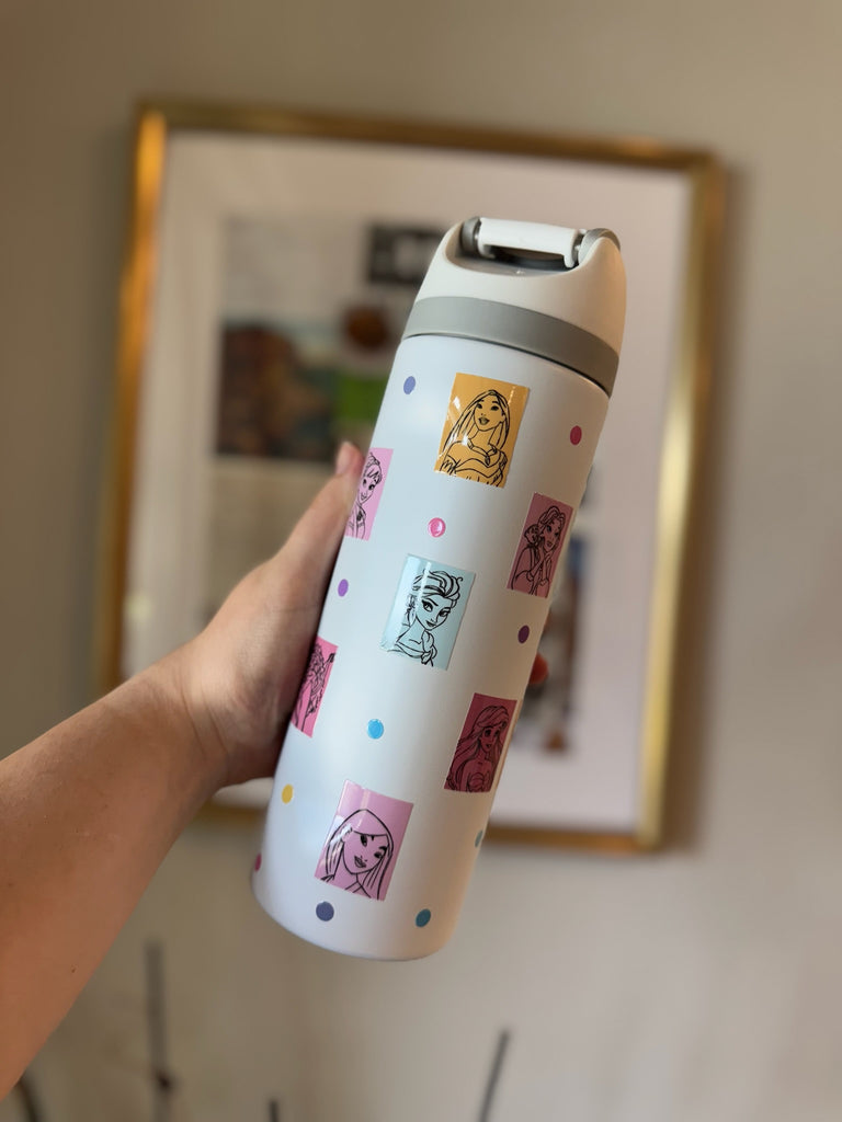RTS 24 oz Lilac Stainless Steel Water Bottle w/ Princess Inspired