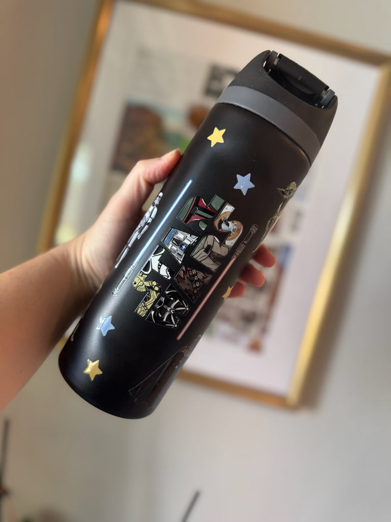 RTS 24 oz Black Stainless Steel Water Bottle w/ Star Movie Inspired