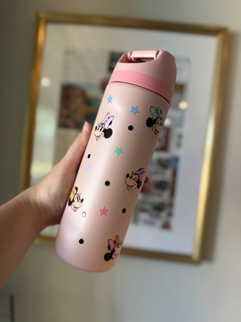 RTS 24 oz Pink Stainless Steel Water Bottle w/ Mouse Inspired