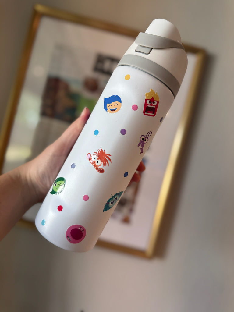 RTS 24 oz White Stainless Steel Water Bottle w/ Inside Movie Inspired