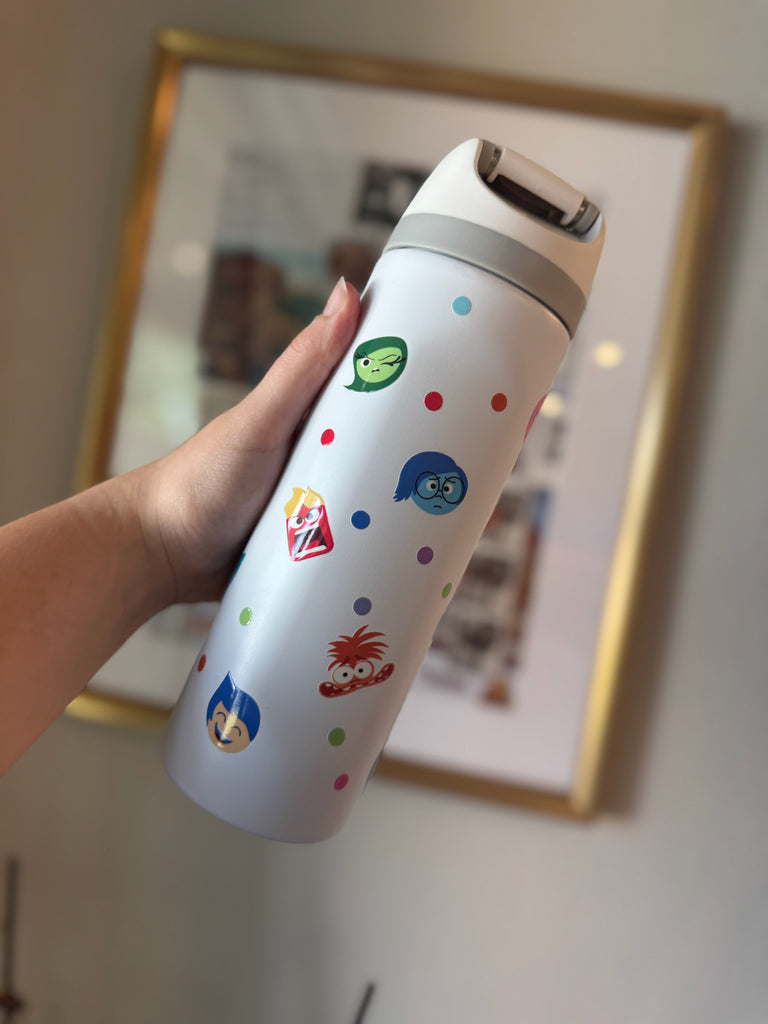RTS 24 oz White Stainless Steel Water Bottle w/ Inside Movie Inspired
