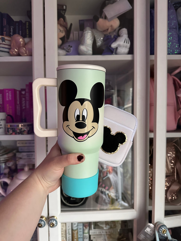RTS Stainless Steel 40 oz Tumbler Bundle (Mouse Face/ Seafoam Ombre)