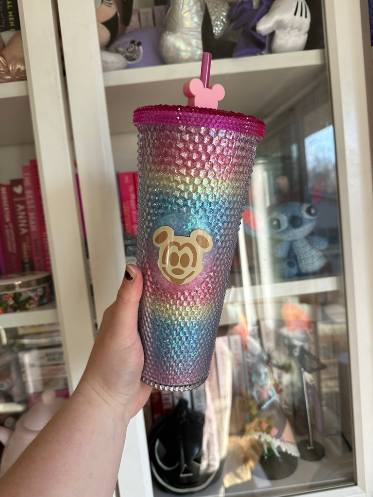 RTS Ombre Studded Tumbler w/ Pink Mouse Topper