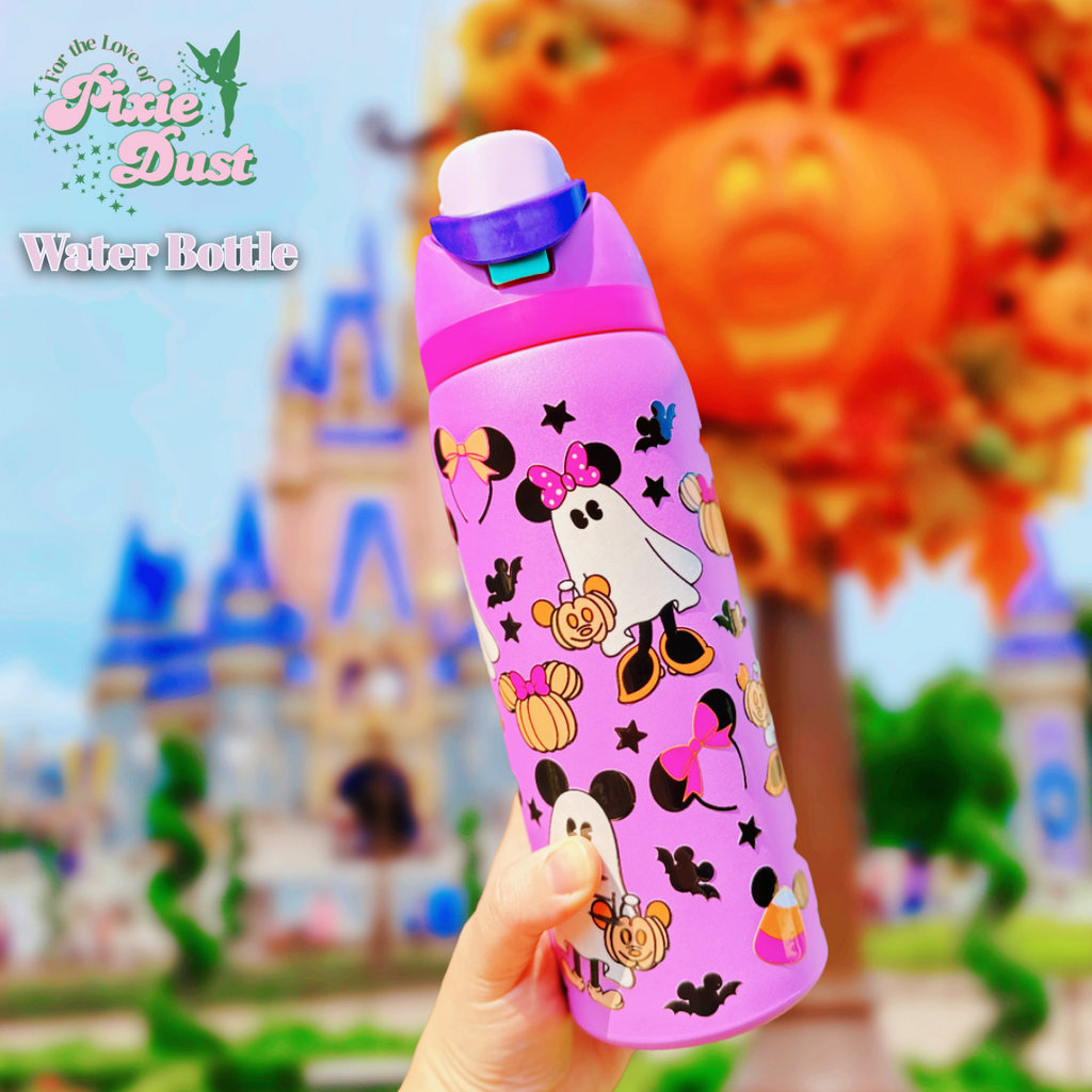 Boo with a Bow Design Inspired 32 oz Sip Stainless Steel Water Bottle