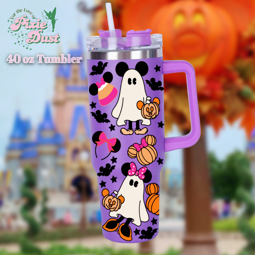 Boo with a Bow Design Inspired on Purple 40 oz Tumbler