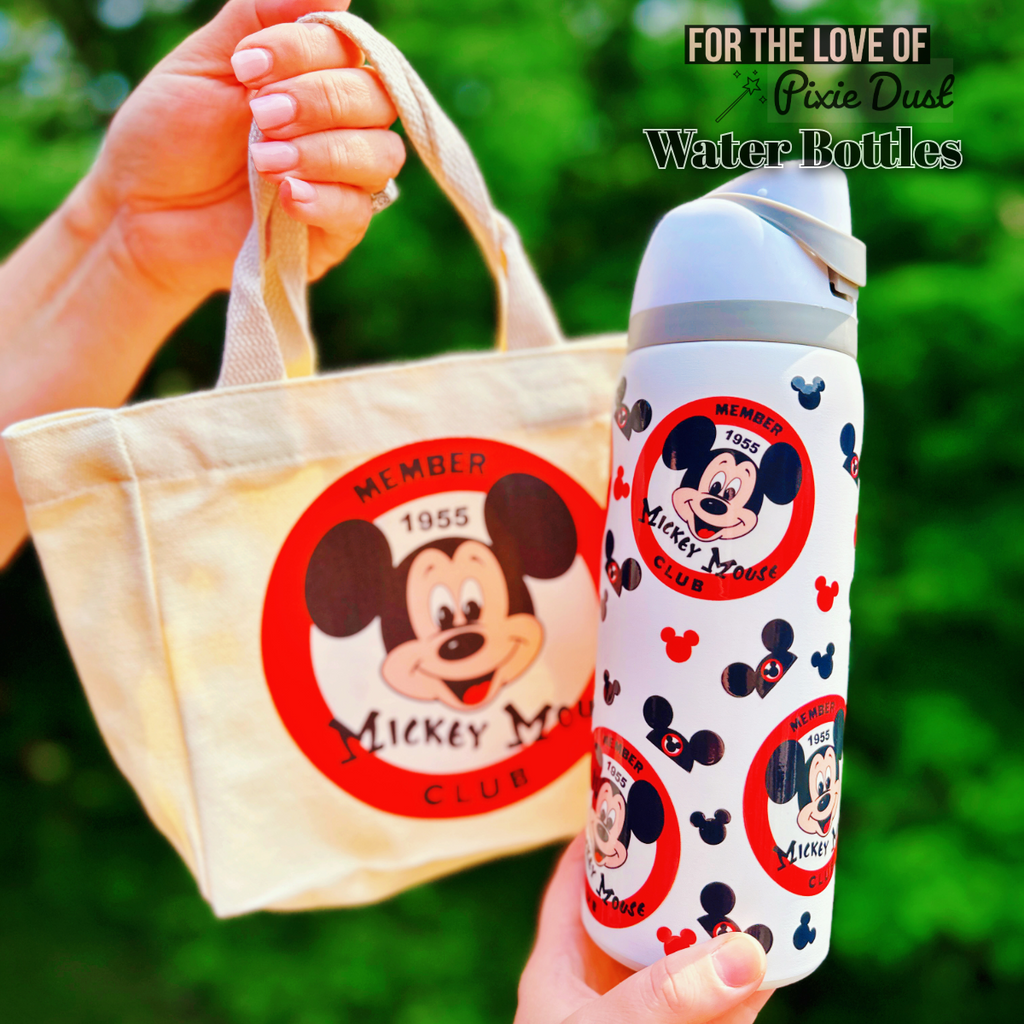 Mouse Club White Inspired 32 oz Sip Stainless Steel Water Bottle