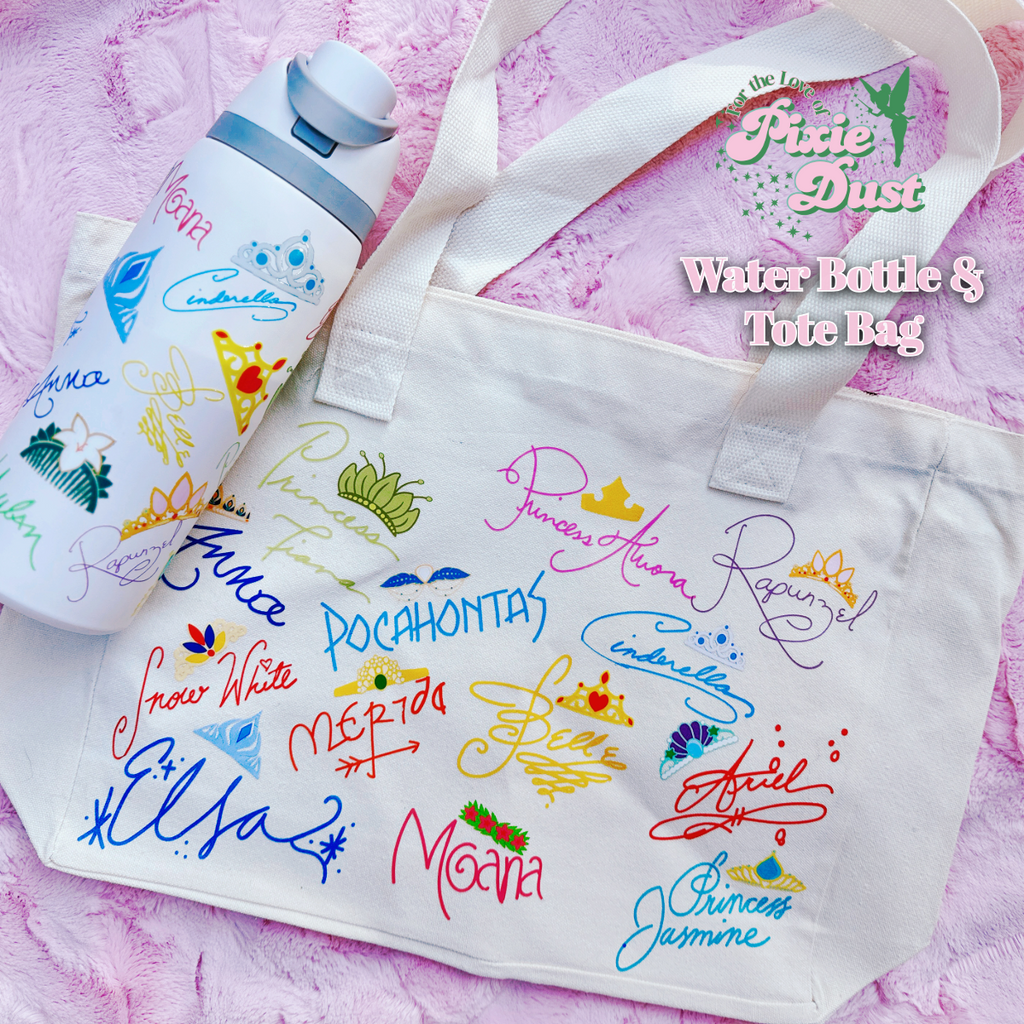 Princess Autographs Inspired Mini Tote Bag and Drinkware